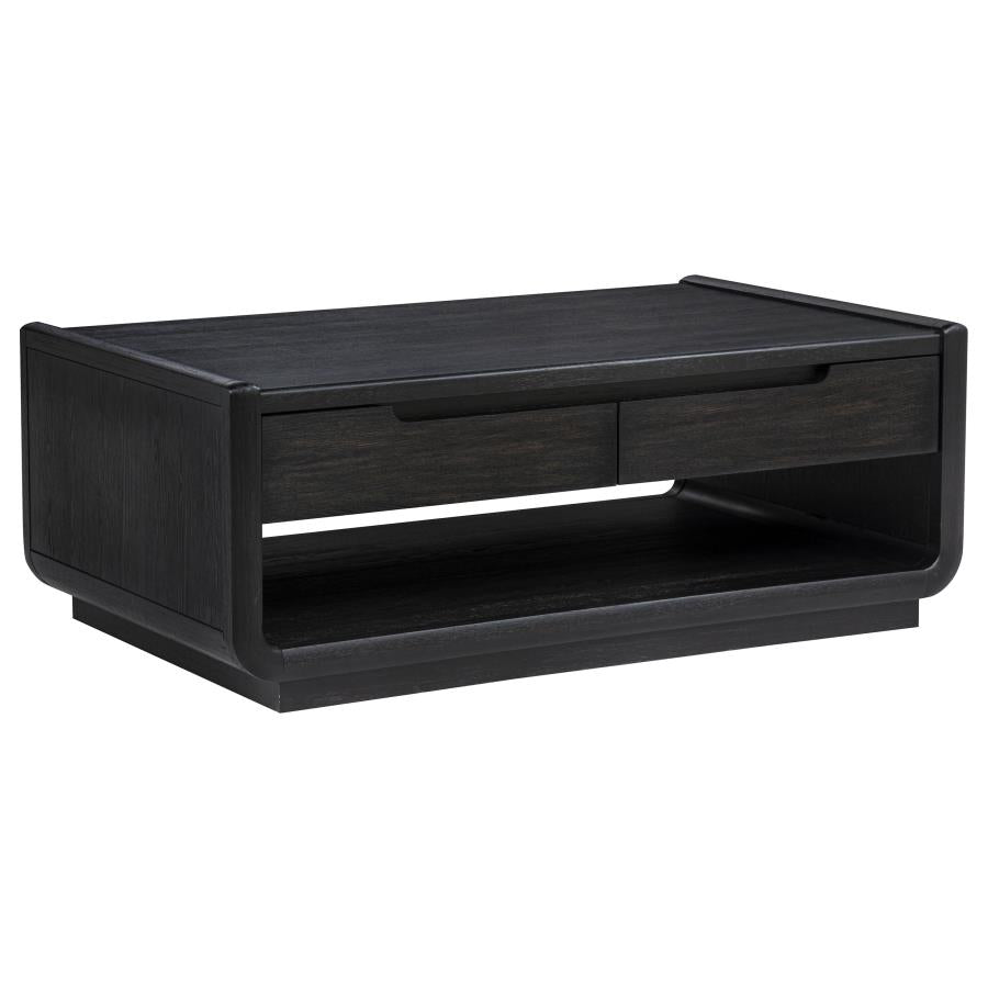 Home & Sleep Outlet - Leandro 2-piece Wood Coffee and End Table Set Burnished Black