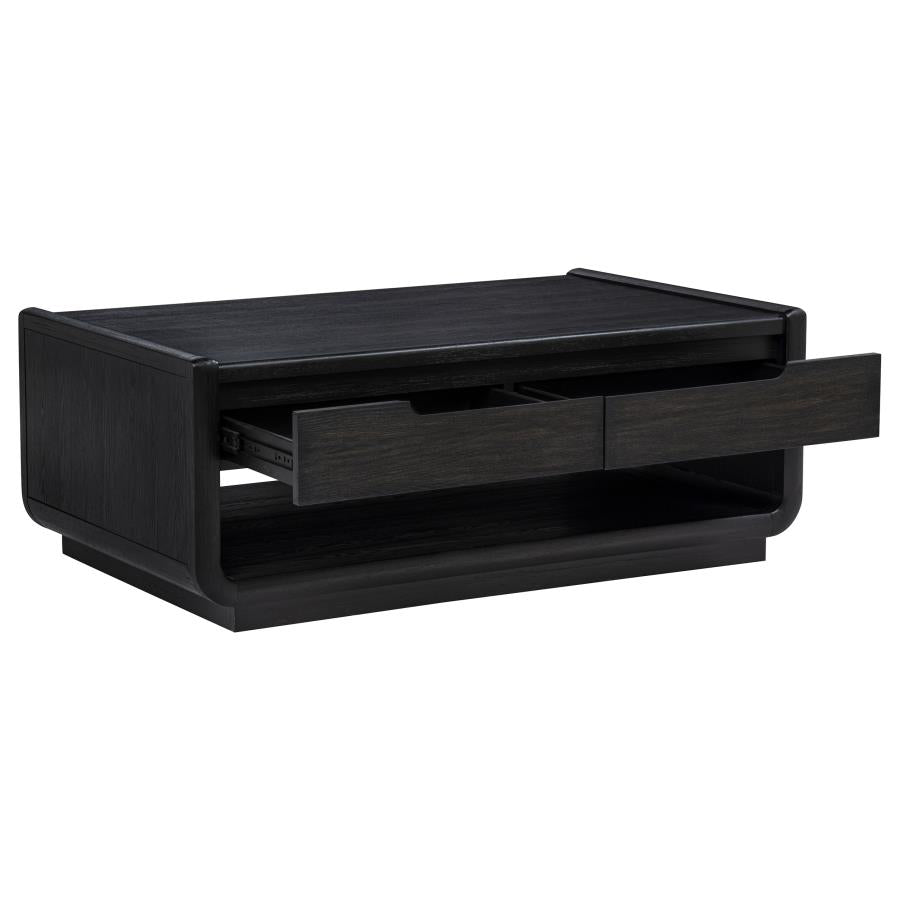 Home & Sleep Outlet - Leandro 2-piece Wood Coffee and End Table Set Burnished Black