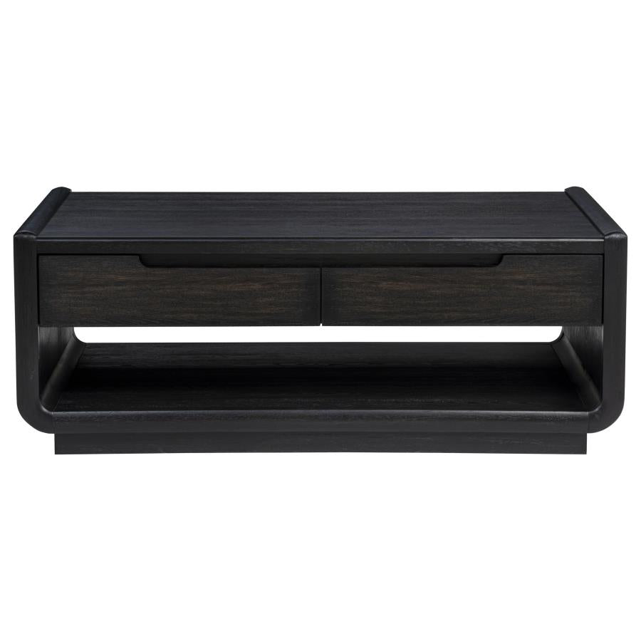 Home & Sleep Outlet - Leandro 2-piece Wood Coffee and End Table Set Burnished Black