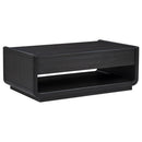 Leandro 2-piece Wood Coffee and End Table Set Burnished Black
