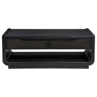 Leandro 3-piece Wood Coffee and End Table Set Burnished Black