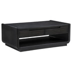 Home & Sleep Outlet - Leandro 2-drawer Wood Cocktail Coffee Table Burnished Black