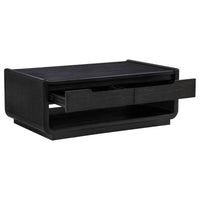 Leandro 2-drawer Wood Cocktail Coffee Table Burnished Black