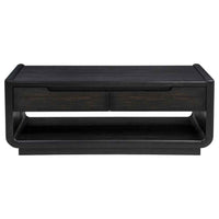 Leandro 2-drawer Wood Cocktail Coffee Table Burnished Black