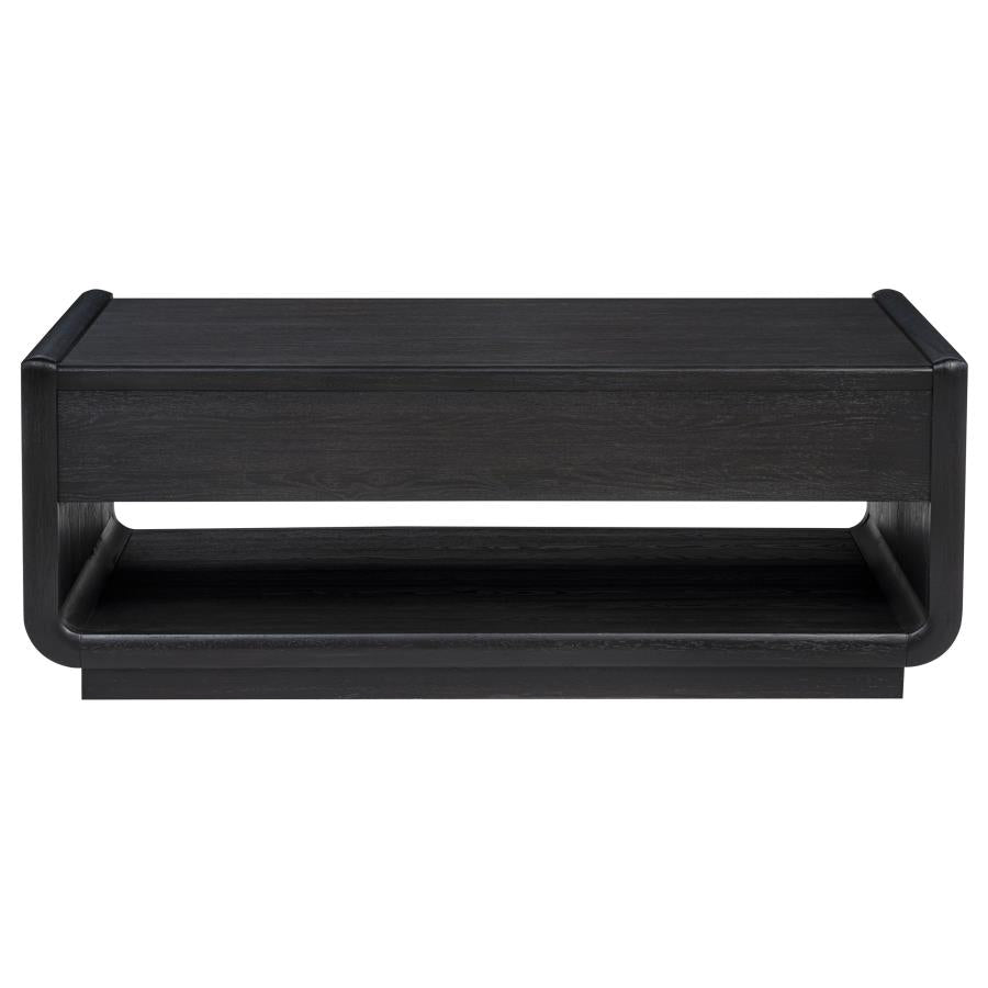 Home & Sleep Outlet - Leandro 2-drawer Wood Cocktail Coffee Table Burnished Black