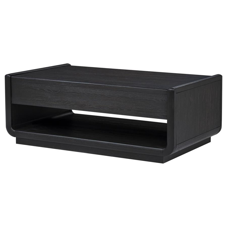 Home & Sleep Outlet - Leandro 2-drawer Wood Cocktail Coffee Table Burnished Black