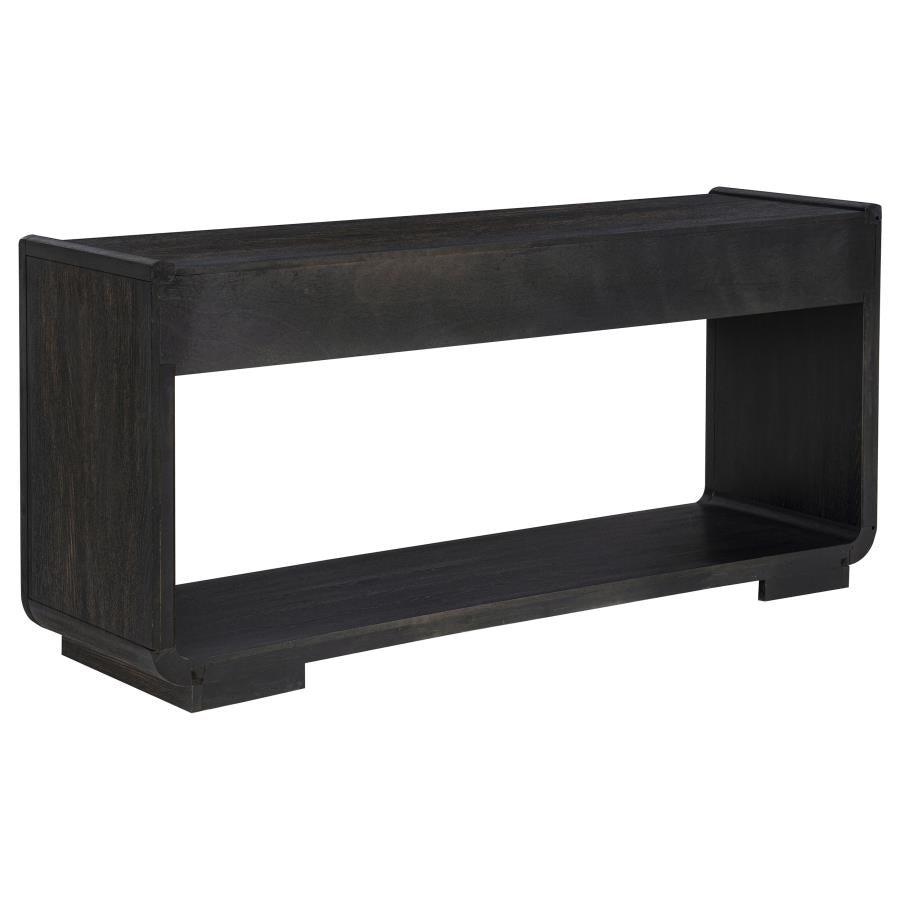 Home & Sleep Outlet - Leandro 2-drawer Entryway Sofa Console Table Burnished Black