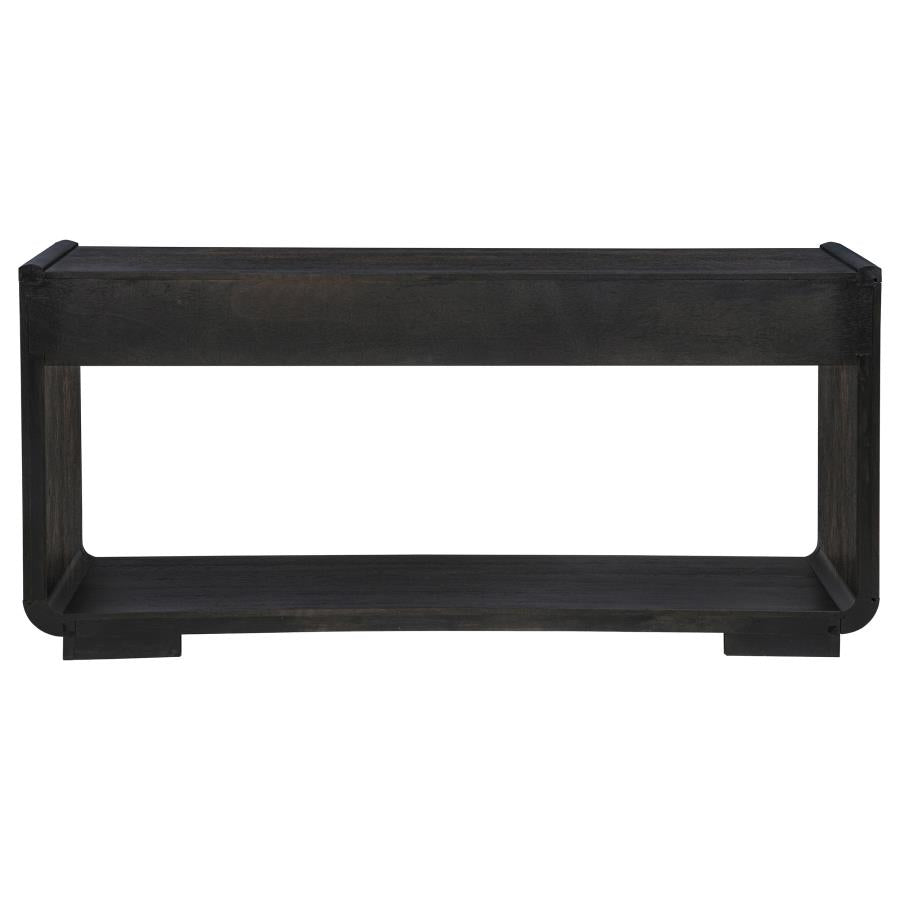 Home & Sleep Outlet - Leandro 2-drawer Entryway Sofa Console Table Burnished Black