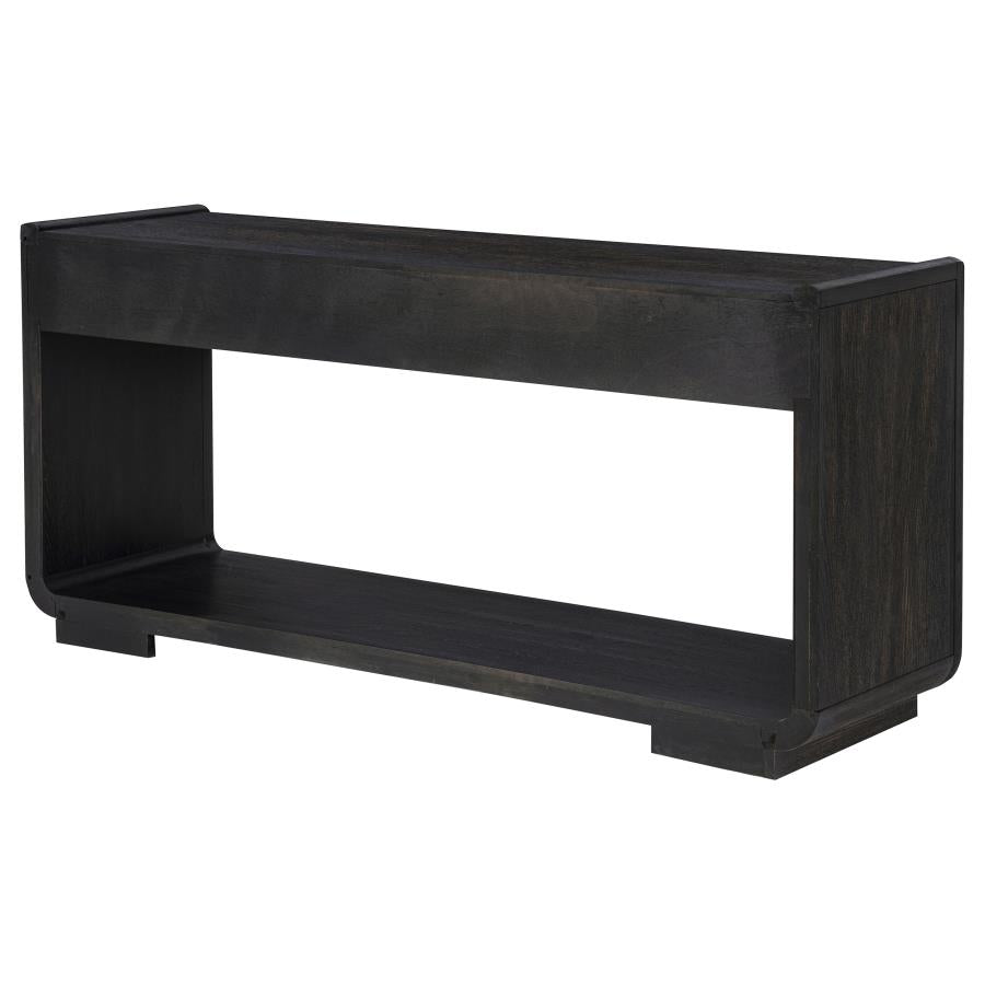 Home & Sleep Outlet - Leandro 2-drawer Entryway Sofa Console Table Burnished Black