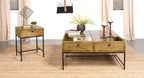 Home & Sleep Outlet - Stephie 4-drawer Square Glass Top Coffee Table Honey Brown