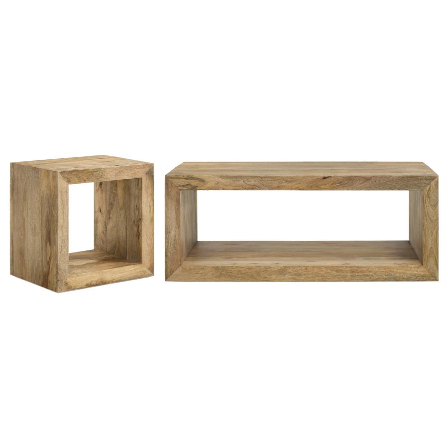 Home & Sleep Outlet - Benton 2-piece Solid Mango Coffee and End Table Set Natural