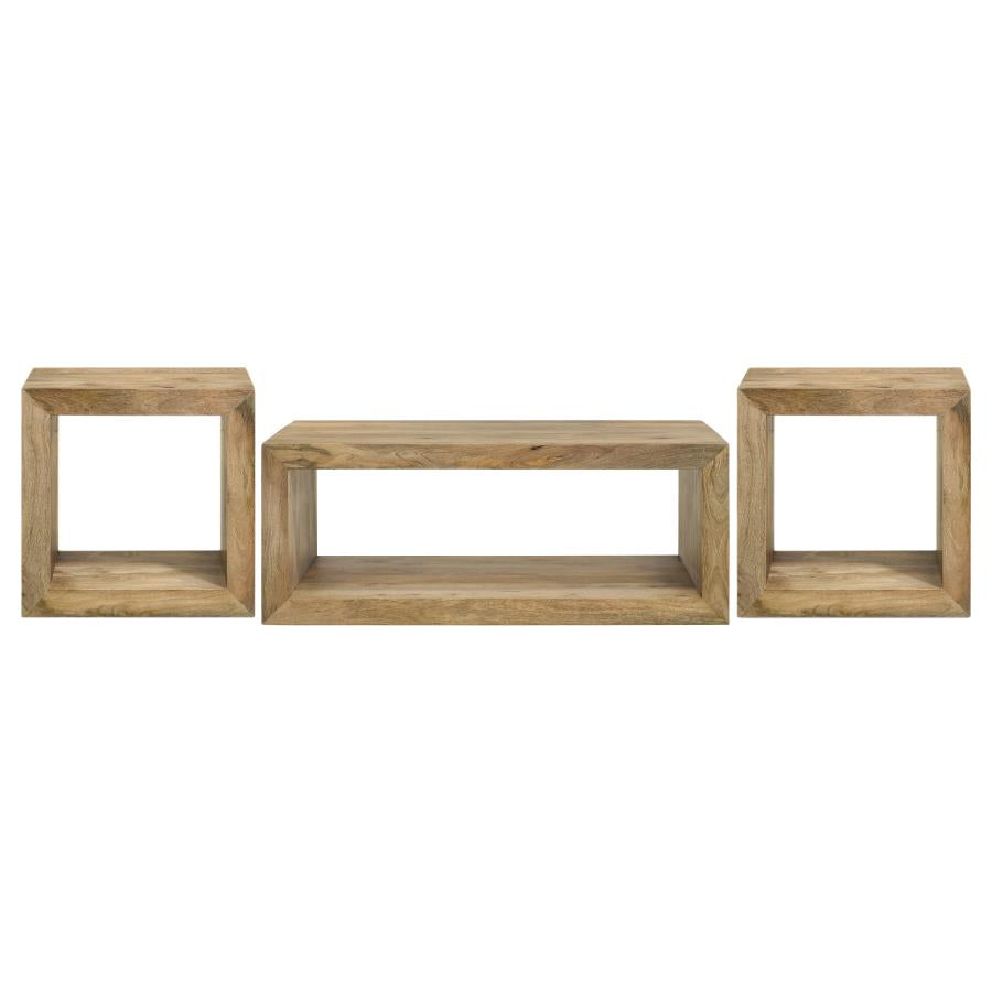 Home & Sleep Outlet - Benton 3-piece Solid Mango Coffee and End Table Set Natural