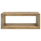 Home & Sleep Outlet - Benton Rectangular Solid Wood Coffee Table Natural