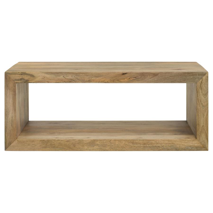 Home & Sleep Outlet - Benton Rectangular Solid Wood Coffee Table Natural