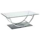 Danville 2-piece Glass Top Coffee and End Table Set Chrome