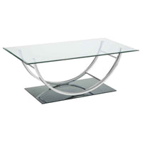 Danville 2-piece Glass Top Coffee and End Table Set Chrome