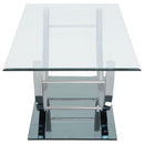 Danville 2-piece Glass Top Coffee and End Table Set Chrome