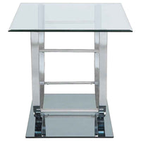 Danville 3-piece Glass Top Coffee and End Table Set Chrome
