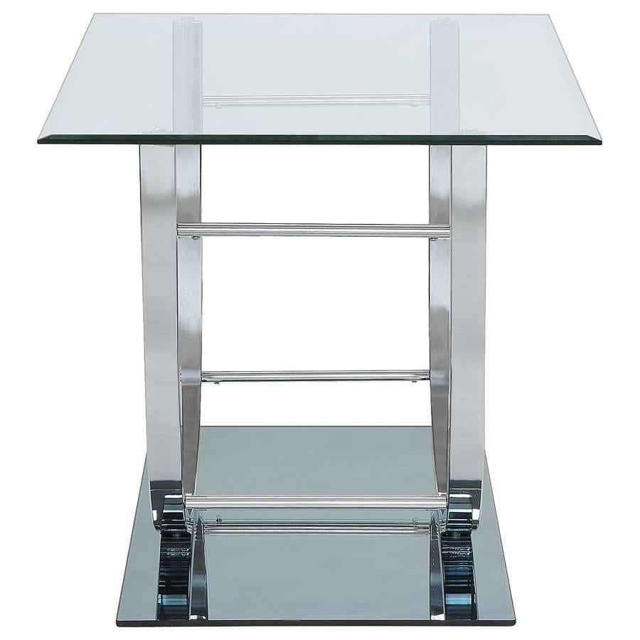 Danville 3-piece Glass Top Coffee and End Table Set Chrome
