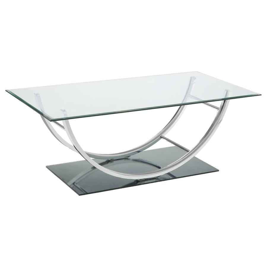 Danville 3-piece Glass Top Coffee and End Table Set Chrome