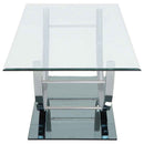 Danville Rectangular U-Shaped Glass Top Coffee Table Chrome