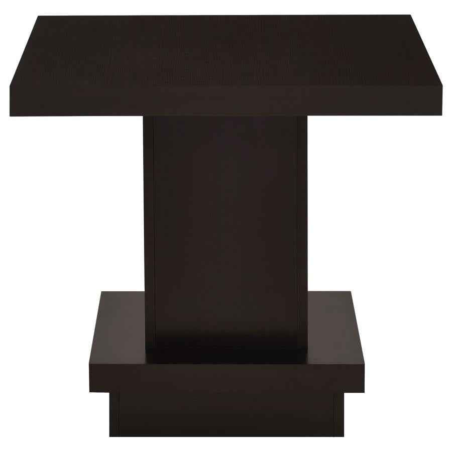 Reston Square Engineered Wood Side End Table Cappuccino