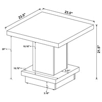 Reston 2-piece Square Coffee and End Table Set Cappuccino