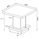 Reston 3-piece Square Coffee and End Table Set Cappuccino