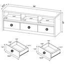 Rutland 59-inch 3-drawer TV Stand Media Console Black