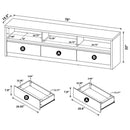 Rutland 78-inch 3-drawer TV Stand Media Console Black