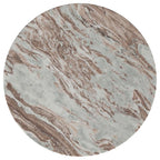 Home & Sleep Outlet - Jenna Round Marble Top Mango Wood Side End Table Brown
