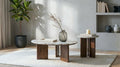 Home & Sleep Outlet - Jenna 2-piece Round Marble Top Coffee Table Set Brown