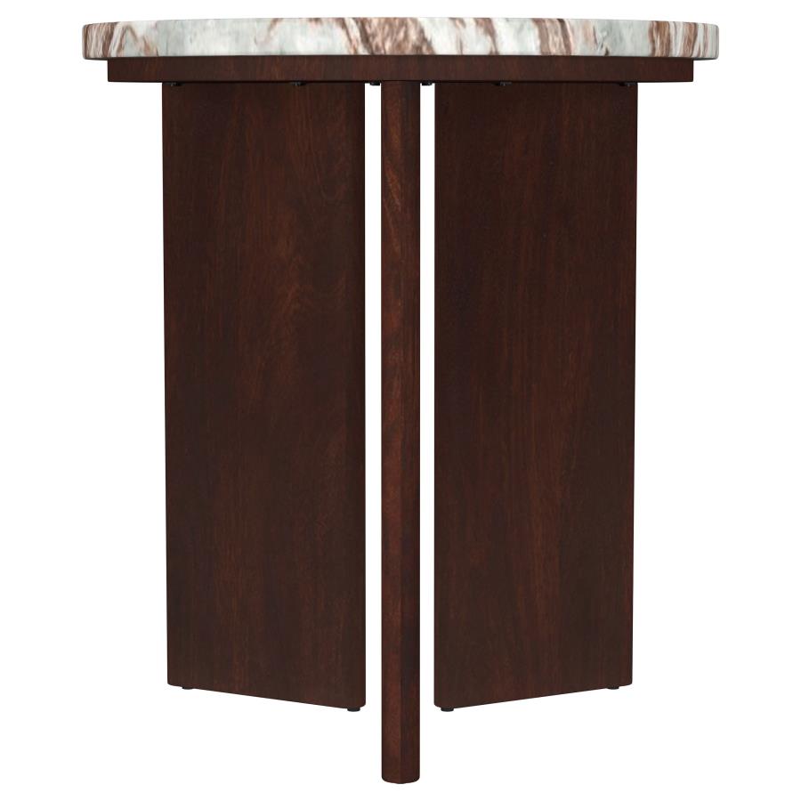 Home & Sleep Outlet - Jenna 2-piece Round Marble Top Coffee Table Set Brown