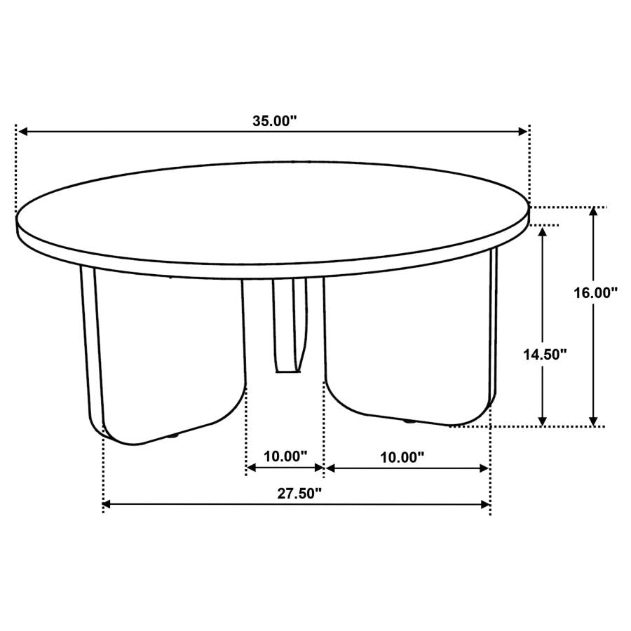 Home & Sleep Outlet - Jenna 3-piece Round Marble Top Coffee Table Set Brown
