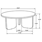 Home & Sleep Outlet - Jenna 35-inch Round Marble Top Cocktail Coffee Table Brown