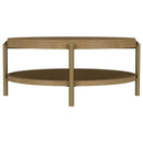 Arini Round Coffee Table With Storage Shelf Sand Wash