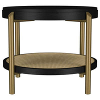 Arini 2-piece Round Coffee and End Table Set Black