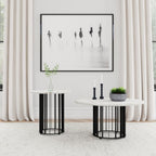 Home & Sleep Outlet - Haven 2-piece Round Marble Coffee and End Table Set Black