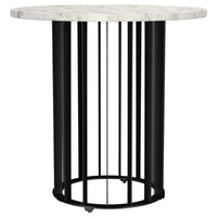 Haven 2-piece Round Marble Coffee and End Table Set Black