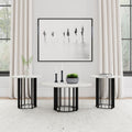 Home & Sleep Outlet - Haven 3-piece Round Marble Coffee and End Table Set Black