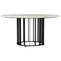 Home & Sleep Outlet - Haven Round Genuine White Marble Top Coffee Table Black
