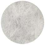 Home & Sleep Outlet - Haven Round Genuine White Marble Top Coffee Table Black