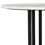 Home & Sleep Outlet - Haven Round Genuine White Marble Top Coffee Table Black