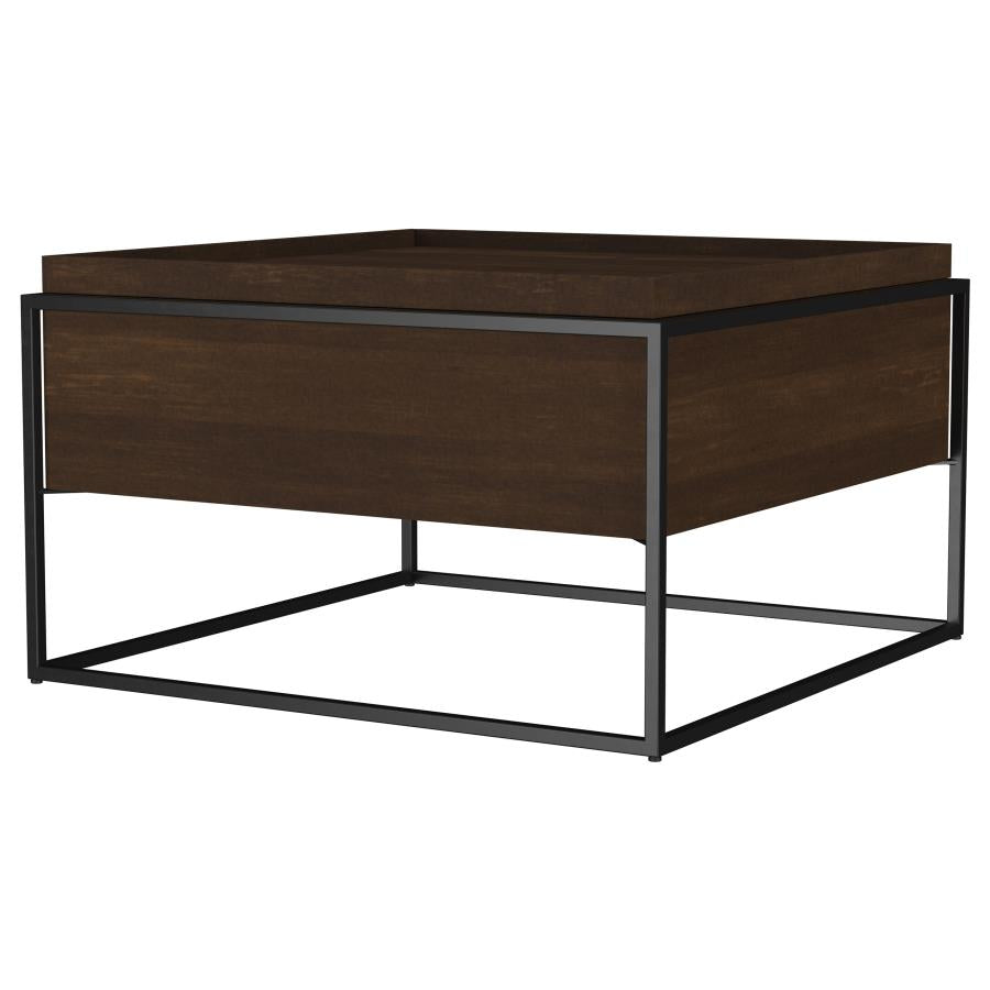Home & Sleep Outlet - Fulton 30-inch Square Mango Wood Coffee Table Dark Brown