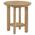Home & Sleep Outlet - Ottowa Round Wood Side End Table with Shelf Light Oak