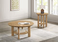 Home & Sleep Outlet - Ottowa 2-piece Round Wood Coffee Table Set Light Oak