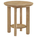 Ottowa 3-piece Round Wood Coffee Table Set Light Oak