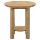 Ottowa 3-piece Round Wood Coffee Table Set Light Oak