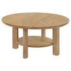 Home & Sleep Outlet - Ottowa 3-piece Round Wood Coffee Table Set Light Oak