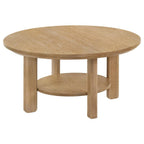 Home & Sleep Outlet - Ottowa 36-inch Round Wood Cocktail Coffee Table Light Oak